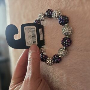 Nine West Silver and Purple Crystal Bracelet
